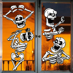 JOYIN Halloween Skeleton Window Clings Decorations for Windows Glass Walls