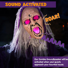 Halloween Zombie Groundbreaker Decoration with Light and Sound