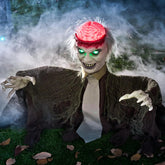 Halloween Zombie Groundbreaker Decorations with Light-up Brain and Movable Hands