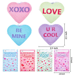 Valentine's Day Heart Shape Soap - 12 Pack Heart Soap Bath Bombs with Cards