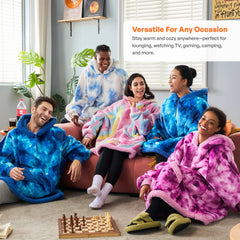 Adult Sherpa Wearable Blanket - Purple Tie Dye