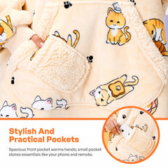Adult Sherpa Wearable Blanket - Cat