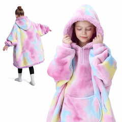 Kids' Sherpa Wearable Blanket - Cotton Candy Tie Dye