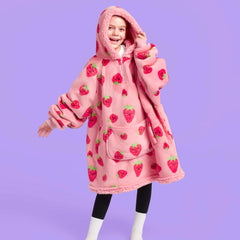Kids' Sherpa Wearable Blanket - Strawberry