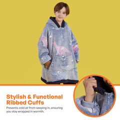 Kids' Sherpa Wearable Blanket - Dinosaur Glow Print