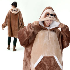 Adult Sloth Sherpa Wearable Blanket