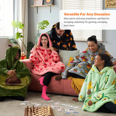 Adult Avocado Sherpa Wearable Blanket