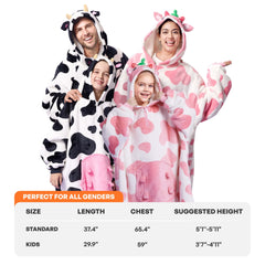 Kids' Sherpa Wearable Blanket - Strawberry Cow Shape