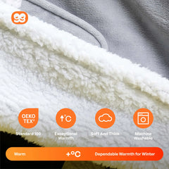 Adult Sherpa Wearable Blanket - Gray