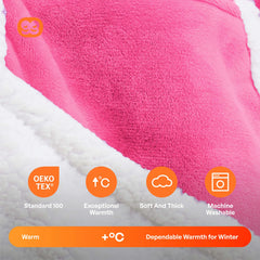 Adult Sherpa Wearable Blanket - Bright Pink