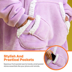 Adult Sherpa Wearable Blanket-Violet