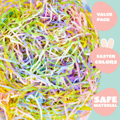 JOYIN 0.75LB Easter Plastic Grass - 6 Colors Shredded Filler