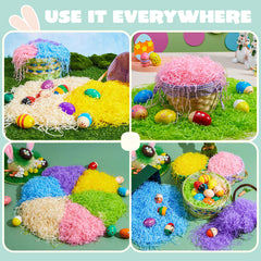 JOYIN 0.75LB Easter Plastic Grass - 6 Colors Shredded Filler