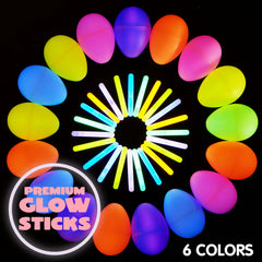 JOYIN 100 Pcs Easter Eggs with Mini Glow Sticks