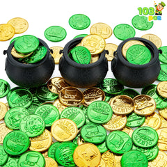 JOYIN 103-Piece St. Patrick's Day Cauldrons Set with Shamrock Coins