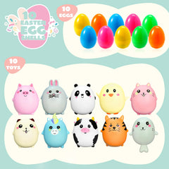 JOIN 10-Pack Jumbo Easter Eggs with Animal Squishy Toys