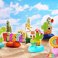 JOYIN 12 Pcs Cinco De Mayo Honeycomb Table Centerpiece