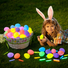 JOYIN 144 Pcs Easter Eggs with Mini Glow Sticks