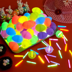 JOYIN 144 Pcs Easter Eggs with Mini Glow Sticks