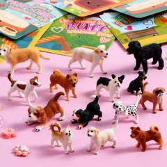 JOYIN 14-Pack Valentine's Day Greeting Cards with Dog Puppy Figure Toys for Kids Party Favors