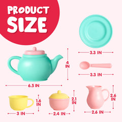 JOIN 18-Piece BPA-Free Pretend Play Tea Party Set for Kids