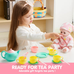 JOIN 18-Piece BPA-Free Pretend Play Tea Party Set for Kids