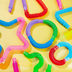 18 Pack Pop Tubes, Fidget Tubes Party Favors in 9 Colors