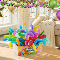 18 Pack Pop Tubes, Fidget Tubes Party Favors in 9 Colors