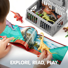 JOIN 19-Piece Dinosaur Toy Set with Play Mat and Storage Cage