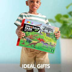 JOIN 19-Piece Dinosaur Toy Set with Play Mat and Storage Cage