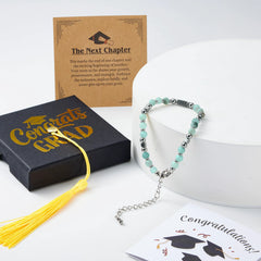 2026 Light Blue Graduation Bracelet with Greeting Card and Gift Box for Women