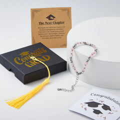 2026 Pink Graduation Bracelet with Greeting Card and Gift Box for Women