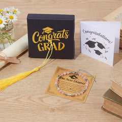 2026 Pink Graduation Bracelet with Greeting Card and Gift Box for Women