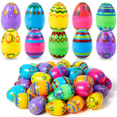 JOYIN 24-Pack 2.3-Inch Printed Fillable Plastic Easter Eggs