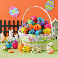 JOYIN 24-Pack 2.3-Inch Printed Fillable Plastic Easter Eggs