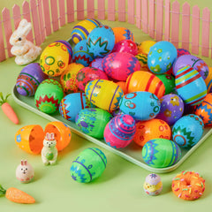 JOYIN 24-Pack 2.3-Inch Printed Fillable Plastic Easter Eggs