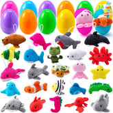 JOYIN 24 Prefilled Easter Eggs with Sea Animal Plush Toys