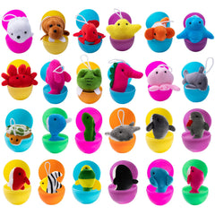 JOYIN 24 Prefilled Easter Eggs with Sea Animal Plush Toys