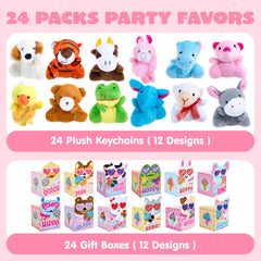 JOYIN 24-Piece Valentine's Day Plush Toys with Gift Boxes