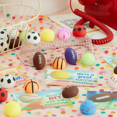 JOYIN 28-Pack Valentine's Day Kawaii Sports Ball Mochi Stress Relief Fidget Toys for Kids