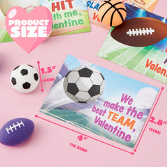 JOYIN 28-Pack Valentine's Day Kawaii Sports Ball Mochi Stress Relief Fidget Toys for Kids