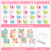 JOIN 28-Pack Valentine's Day Axolotl Mochi Squishy Toys with Funny Cards for Kids