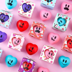 JOYIN 28-Pack Valentine Heart Stress Balls with Boxes