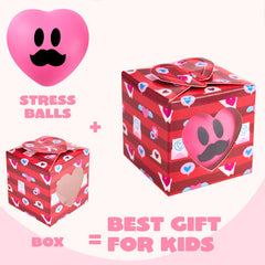 JOYIN 28-Pack Valentine Heart Stress Balls with Boxes