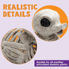 JOIN 2 PCS 4.5in Halloween Duck Skeleton Plastic Bones