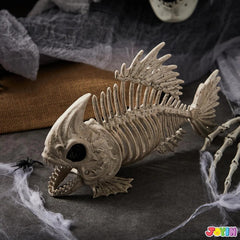 JOIN 2-Pack 9.5-Inch Halloween Fish Skeleton Plastic Bones with Posable Joints