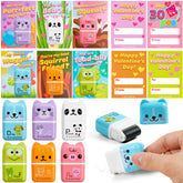 JOYIN 30-Pack Valentine's Day Animal Erasers with Clean Up Roller, Party Favor Gifts