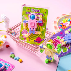 JOYIN 30 Packs Valentine's Day Pastel Robot Fidget Spinners with Cards