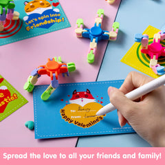 JOIN 30-Pack Valentine's Fidget Spinners with Gift Cards - Stress Relief Toys for Kids