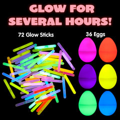 JOYIN 36 Pcs Easter Eggs with Mini Glow Sticks